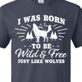 thumbnail image 4 of Inktastic I was Born to be Wild and Free with Wolf and Mountains T-Shirt, 4 of 5