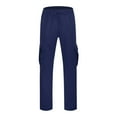 thumbnail image 3 of Men‘s Fitness Running Pants Lace Up Loose Waist Wide Foot Solid Color Pocket Loose Wool Sweatpants, 3 of 4