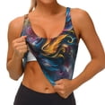 thumbnail image 3 of Balery Vibrant Rooster Painting Sujetadores deportivos con espalda cruzada para mujer, acolchados, sin costuras, de alto impacto, ideales para yoga, gimnasio, entrenamiento y fitness.-X-Large, 3 of 8