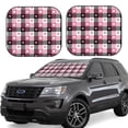 thumbnail image 6 of Kdxio Heart Plaid Print 2-Piece Sun Shade Front Windshield - Foldable Car Front Window Sunshades for Most Sedans SUV Truck, 6 of 6