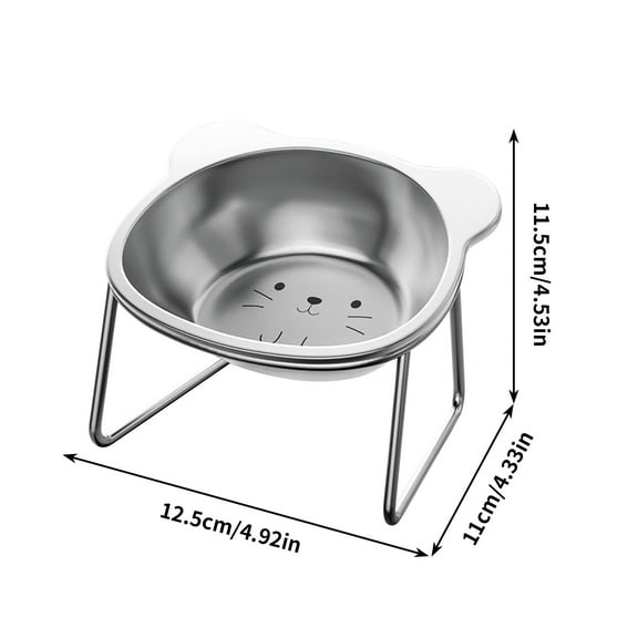 SLYNSHome 2Pcs Cat Bowls,Stainless Steel Cat Food Bowls with Metal Stand Whisker Stress-Free, Raised Dish Feeder for Cats,Kitten,Puppies,Dogs - Cat