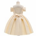 thumbnail image 4 of adviicd Girls Dress Sloping Shoulder Bridesmaid Wedding Princess Children's Bow Birthday Ball Party Show Evening Lavender, 4 of 5