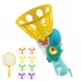 thumbnail image 1 of Interactive Flying Disc Launcher Toy Set, Manual Capture Catching Outdoor Game for Kids Adults, Automatic Flying Saucer Thrower with Net, Perfect Yard Beach Family Fun Activity, Dinosaur Theme, 1 of 8