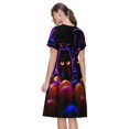thumbnail image 3 of Saiise Five Nights At Freddy'S Print Women's Short Sleeve A-Line Dress with Pockets, Casual Knee-Length Crew Neck Dress for Summer, 3 of 7