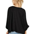 thumbnail image 4 of MeetoTime T-Shirt Surdimensionné à Manches 3/4 pour Femmes Pull Tendance Décontracté Col Rond Enroulable 2024, 4 of 7