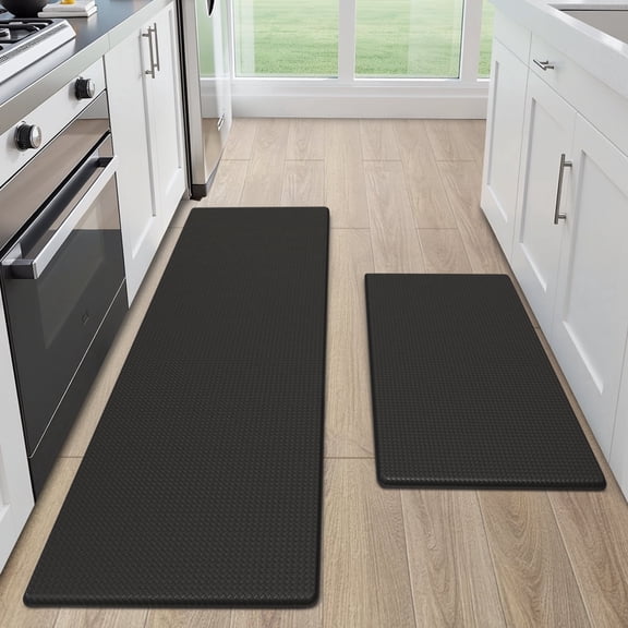 GALMAXS7 Kitchen Rugs and Mats Kitchen Mat Anti Fatigue Mats for kitchen, Non Slips Kitchen Floor Mat for Standing, 17"x29" 17"x47", Black