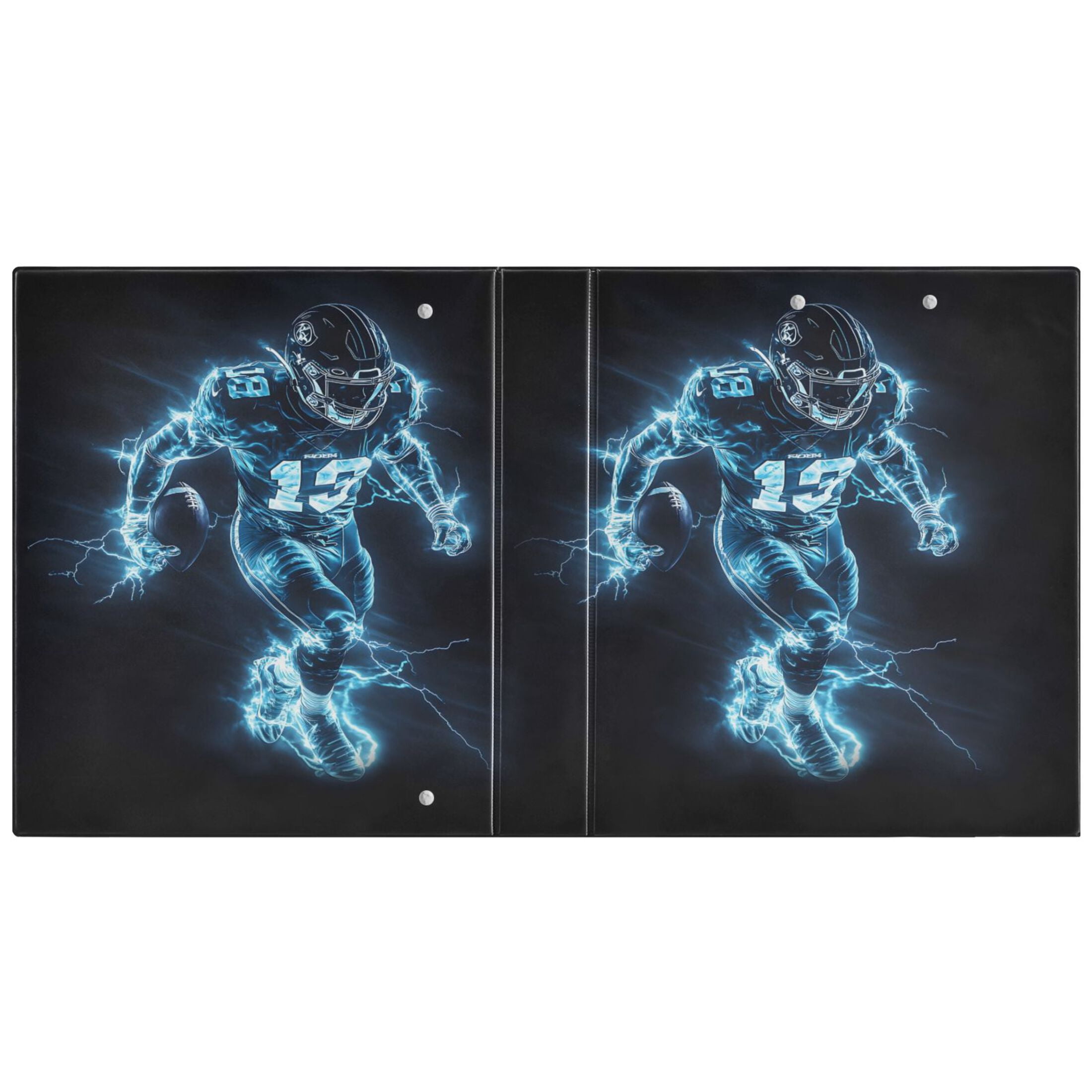 joogoo Cool Football Player Hardcover 3 Ring Binder 1.5" Round Rings Interior Pockets Binders Organizer 1 Pack