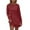 Wine, variant on Npasoilc Dresses for Women Long Sleeve Round Neck Back Pleated T-Shirt Dresses with Pockets Lightweight Breathable Casual Daily Sweatshirt Dresses