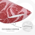 thumbnail image 3 of Sikiie Striped Meat Print Plush Pillow Cover, Wrinkle-proof and Stain-resistant Pillow Protector without Pillow Core, Home Decoration-14"x20", 3 of 6