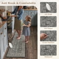 thumbnail image 3 of BERTHMEER Kitchen Rugs for Floor 2 Piece, 17.3"x30"+17.3"x47" Anti Fatigue Waterproof Black Kitchen Mats, Non Slip Comfort Cushioned Standing Mat Rug for Home, Sink, Laundry, Black, 3 of 7