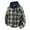Khaki, variant on YueHuiYing Men Flannel Patchwork Fashion Plaid Hooded Button Long Sleeve Jacket Shirts