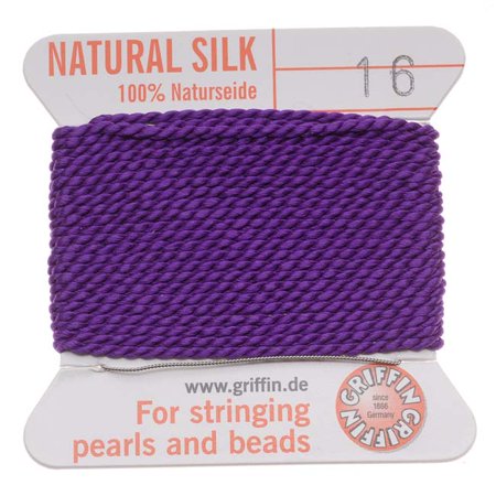 Purple Silk Cord - Griffin 1mm Thick Silk Cord Amethyst Purple - Size 16