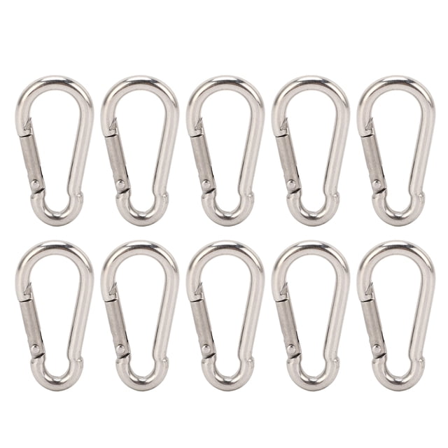 Spring Snap Hook Carabiner, Rustproof 10Pcs Carabiner Clip 304 Stainless Steel Versatile Quick Link For Bird Feeders For Outdoor Activities 4MM,5MM,6MM,7MM,8MM