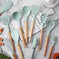 thumbnail image 5 of Juego de 2 utensilios de cocina antiadherentes con mango de madera, no tóxicos y sin BPA, 5 of 5