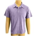 thumbnail image 5 of FRSASU Corduroy Shirt for Men Pullover Short Sleeve Polo Shirt Casual Work Collared Shirt Half Button Up Top Purple, 5 of 7