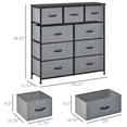 thumbnail image 3 of 9 Drawers Dresser, Storage Chest Organizer Unit with Sturdy Steel Frame, Wood Top, Fabric Storage Tower Easy Pull Fabric Bins for Bedroom, Hallway, Closet, Entryway, 3 of 7