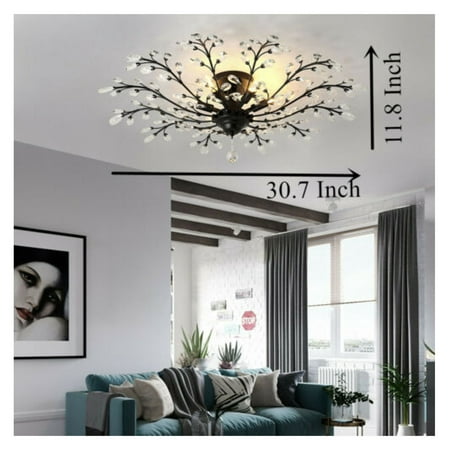 

WANCQ Vintage Crystal Pendant Lamp Flower Ceiling Light Fixture Chandelier Bedroom NEW
