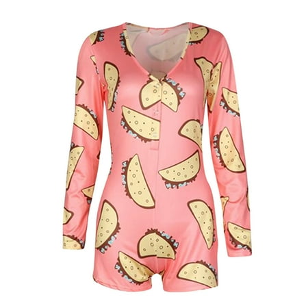 

Jumpsuits Bodysuit For Women Deep V Long Women Sleeve Fashion Jumpsuit Print Sleepwear Bodysuit Floral Neck Jumpsuits For Women Body Suits Women Clothing Underwear Pajamas Lingerie For Women