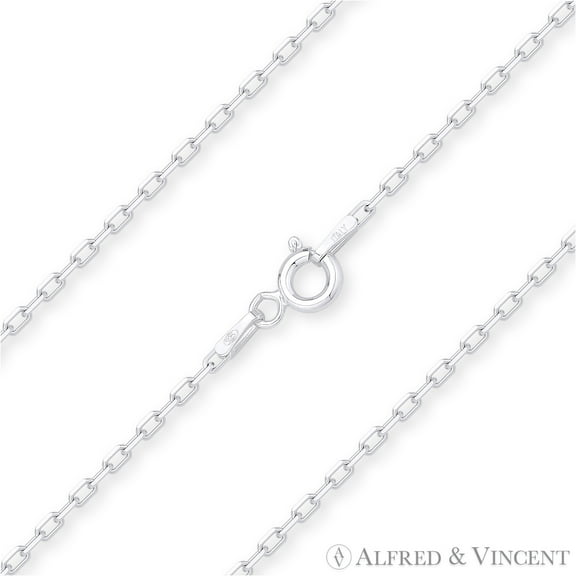 1.6mm D-Cut Anchor Cable Link Chain Anklet in Solid .925 Sterling Silver