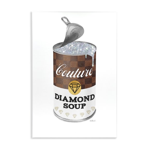 Stupell Industries Contemporary Couture Fashion Pop Condensed Soup Can Brown Glam Wall Plaque Art, 10 x 15, by Amanda Greenwood
