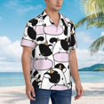 thumbnail image 5 of Balery Cute Animal with Cow Print Men's Hawaiian Shirts Short Sleeve Beach Shirt Relaxed Fit Vacation Button Down Shirts-3X-Large, 5 of 9