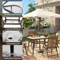 thumbnail image 6 of SogesPower Tempered Glass Patio Dining Table with Umbrella Hole Metal Frame, Brown, 6 of 6