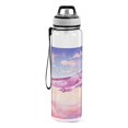 thumbnail image 2 of Aircraft Clouds Pink Airplane Sports Water Bottle Portable Travel Mug 32oz BPA Free Leak Proof Straw Transparent Tritan for Gym Yoga Cycling Camping, 2 of 7