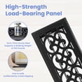 thumbnail image 6 of 4x12 Inches 4 Pack Heavy Duty Walkable Floor Register - Easy Adjust Air Supply Lever Decorative Floor Vent Covers, Charlotte Design Vent Covers for Home - Matte Black, 6 of 8