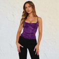 thumbnail image 4 of Women'S Square Neck Halter Strappy Tube Top Y2k Sleeveless Off Shoulder T Shirts Backless Tight Tank Tops Purple S, 4 of 7