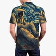 thumbnail image 6 of Cauagu Astronaut Starry Night Print Men's Polo Shirts, Short-Sleeve Polo Shirts for Men Performance Golf Shirt Athletic Casual Collared T-Shirt-3X-Large, 6 of 8