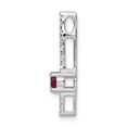 thumbnail image 2 of Diamond2Deal 14K White Gold Diamond and .18 Ruby Fancy Chain Slide Pendant for Women, 2 of 6