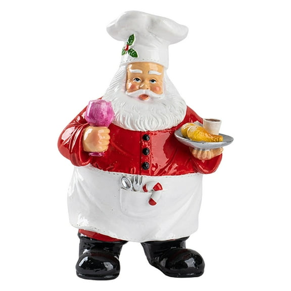 WMGHA Santa Statue Desktop Decoration Resin Figurine - Holding Bread and Wine Christmas Cookie Jar for Mantle, Bookshelf, Tabletop - Christmas, New Year, Holiday Decorations