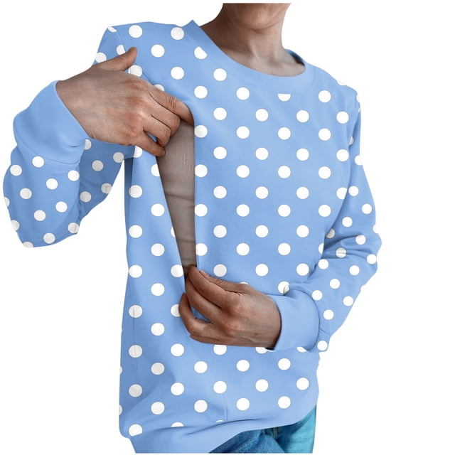 Chandail à Capuchon d'Allaitement pour Femmes, Manches Longues, Col Rond, Fermeture Éclair devant, Chemise Décontractée en Polyester, Tissu Léger et Doux, pour l'Automne et l'Hiver