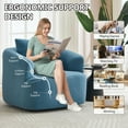 thumbnail image 4 of Barara King 360° Single Sofa Chair with One Soft Pillow and Teddy Fleece High-Resilience Sponge, Round Sofa Chair with No Assembly for Living Room, Bedroom, Apartment, Blue, 4 of 7