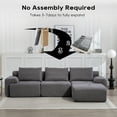 thumbnail image 4 of L-Shaped Sectional Couches for Living Room with Memory Foam & Steel Frame - No Assembly Convertible Sofa Bed, Corduroy Fabric Compression Sofa, Modular Couch for Apartments,Bedrooms,Home Theate, 4 of 9