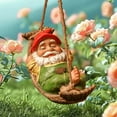 thumbnail image 5 of HAHUT Funny Garden Gnomes Decorations Outdoor Cute Resin Hammock Gnome Hanging Statues Garden Decor Backyard Art (Green), 5 of 10