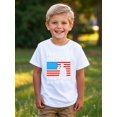 thumbnail image 1 of Boys' Patriotic Freedom T-Shirt - "Freedom Is Paid for by U.S. Veterans" Print, Casual & Sporty Short Sleeve Tee for Spring/Summer, White with American Flag Design, Boy T Shirts, 1 of 6