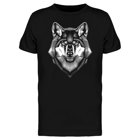 Artistic Style Wolf Head Tee Men's -Image by Shutterstock