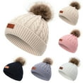 thumbnail image 7 of Dakiuu Kids Winter Hat Boys Girls Baby Toddler Winter Warm Pompom Cables Knit Caps Soft Thermal Ski Beenie, 7 of 7