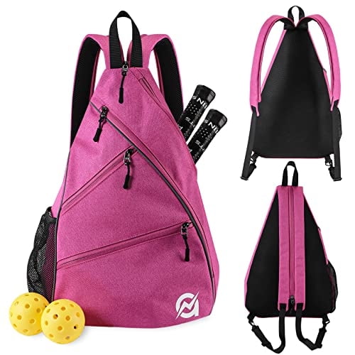 Bolso de Pickleball A11N Reversible de Bandolera Mochila para Mujeres Hombres Fucsia