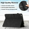 thumbnail image 4 of Allytechgroup Case for iPad 6th/5th Generation 9.7 inch 2018/2017 & iPad Air 2/Air 1,with Stand/Pencil Holder/Pockets/Magnetic Smart PU Leather Embossed Flower Wallet [Auto Wake/Sleep] Cover, Black, 4 of 7