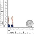 thumbnail image 2 of Gem Stone King 18K Rose Gold Plated Silver Blue Created Sapphire and Moissanite Dangle Earrings for Women with Lab Grown Diamond (5.09 Cttw, Oval 9X7MM), 2 of 3