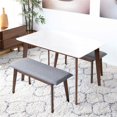 thumbnail image 2 of Alfred Modern Solid Wood Walnut 3 Piece Dining Room & Kitchen Set, 2 of 5