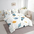 thumbnail image 3 of Feelyou Outer Space Teens Bedding Comforter Set 7pcs, Cartoon Rocket Planet King Bedding Sets, Mystic Stars Astrology Reversible Bed Sheets, Ultra Soft Bedroom Decor, 3 of 8