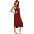 thumbnail image 2 of WBQ Women's Nightgown Sleeveless Sleepwear Thin Strap Sleep Shirt Pleated Scoopneck Nightshirt Red Tag S/US 6, 2 of 7