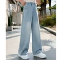 thumbnail image 4 of Girls Summer Wide Leg Denim Pants Lightweight Casual Loose Fit Jeans Teenage Youth Trousers Clothes, 4 of 9