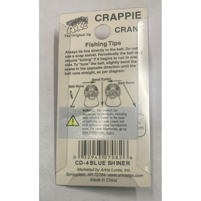 Arkie Lures 220 Series Crappie Crankbait Blue Shiner, 2'-6' Diving