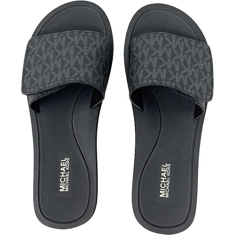 Michael Kors MK Logo Slide Sandals Black Mens Size 8.5M Rubber Sole Michael Kors | Shoes | Michael Kors Logo Slide Sandal | Poshmark main image 3