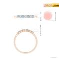 thumbnail image 4 of ANGARA Natural Half Eternity Seven Stone Aquamarine and Diamond Wedding Ring in 14K Rose Gold for Women (Size-2mm) | March Birthstone, Anniversary, Jewelry Gift for Women | Natural Aquamarine Ring, 4 of 9