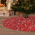 thumbnail image 6 of Sikiie Red Paisley Floral 30-48 inches {designName} Print Christmas Tree Skirt Snowman Xmas Tree Skirt with Edge Christmas Decorations for Holiday Party48", 6 of 7